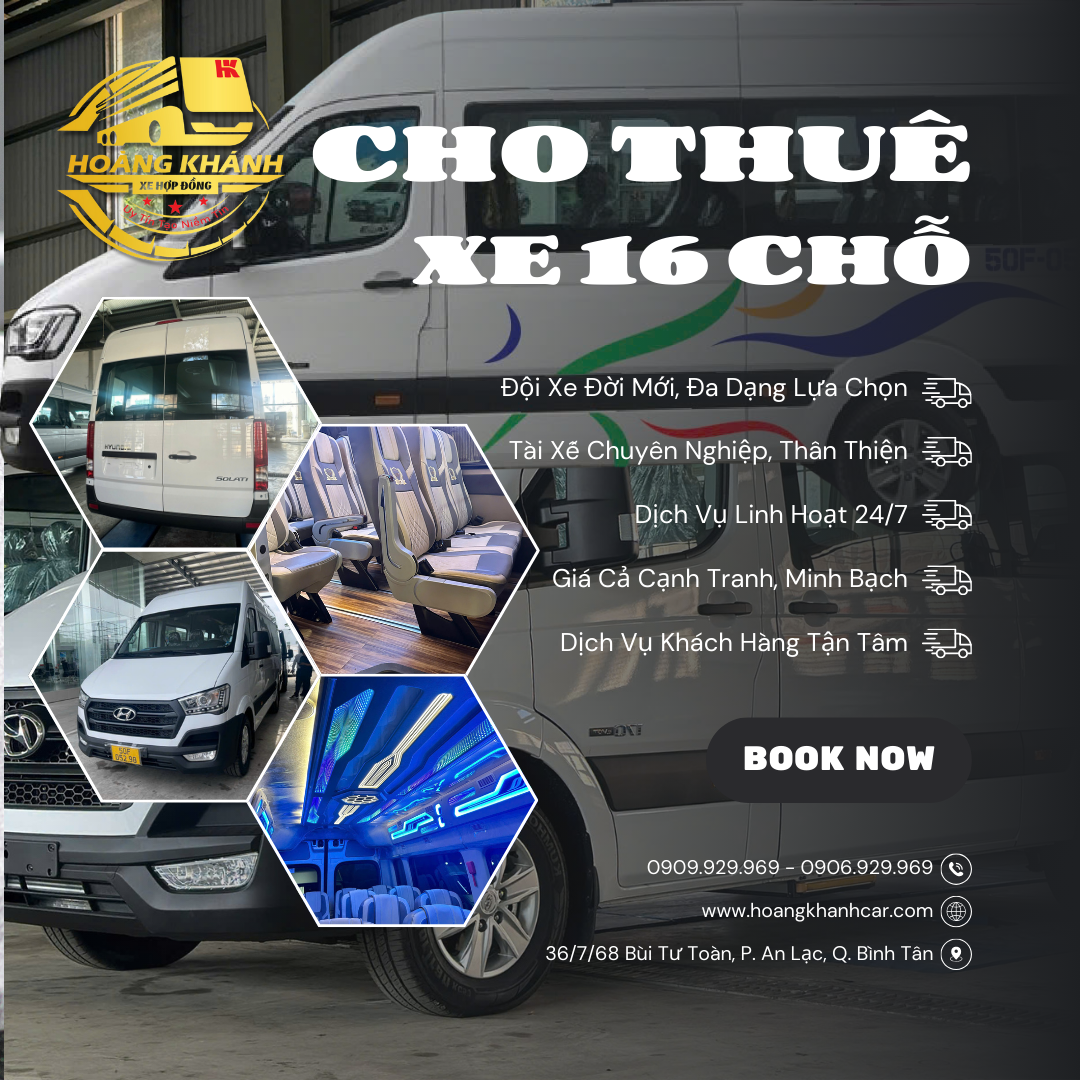 Dịch Vụ Cho Thuê Xe Du Lịch 16 Chỗ TPHCM Giá Rẻ